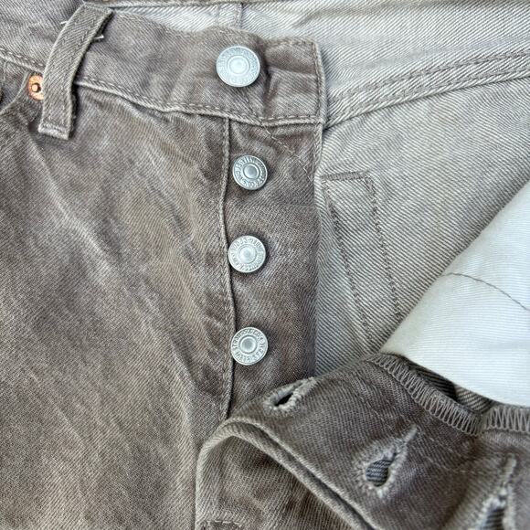 Levi’s Fresh Premium 501 Jeans 32x32 (30x27”) Brown Distressed Workwear Lemon - Picture 8 of 16